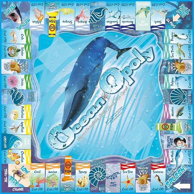 Late for the Sky Ocean-Opoly Board Game – Family Strategy and Educational Marine Life Adventure, Property Trading Fun for Kids & Adults, Ages 8+, 2–6 Players