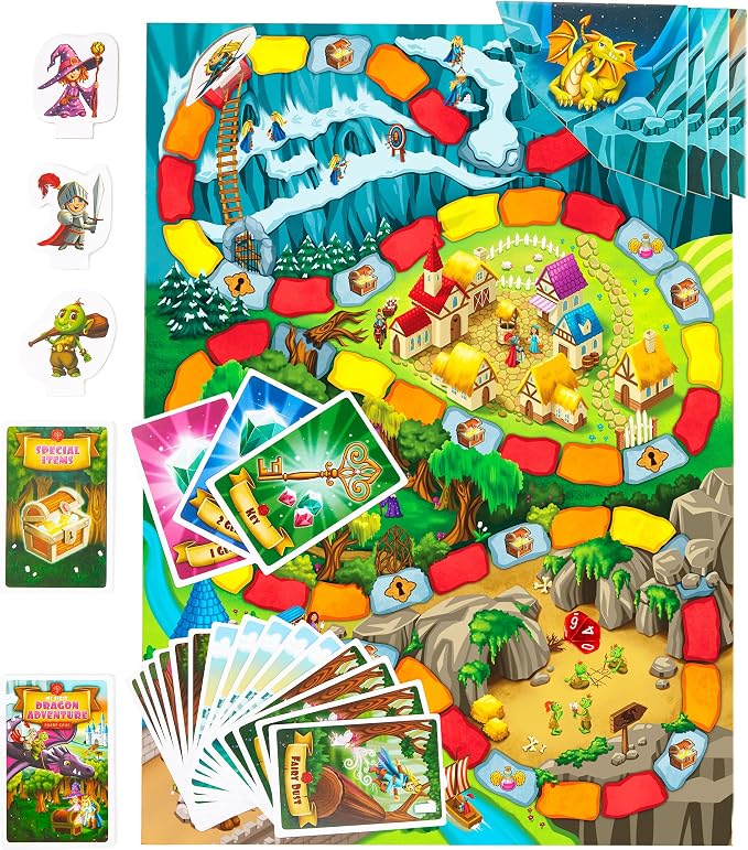 JH5 My First Dragon Adventure Board Game for Kids Ages 5+, Family Game | Introduction to fantasy adventure for kids. Easy to learn, exciting hands-on dragon fun, perfect for family game night.