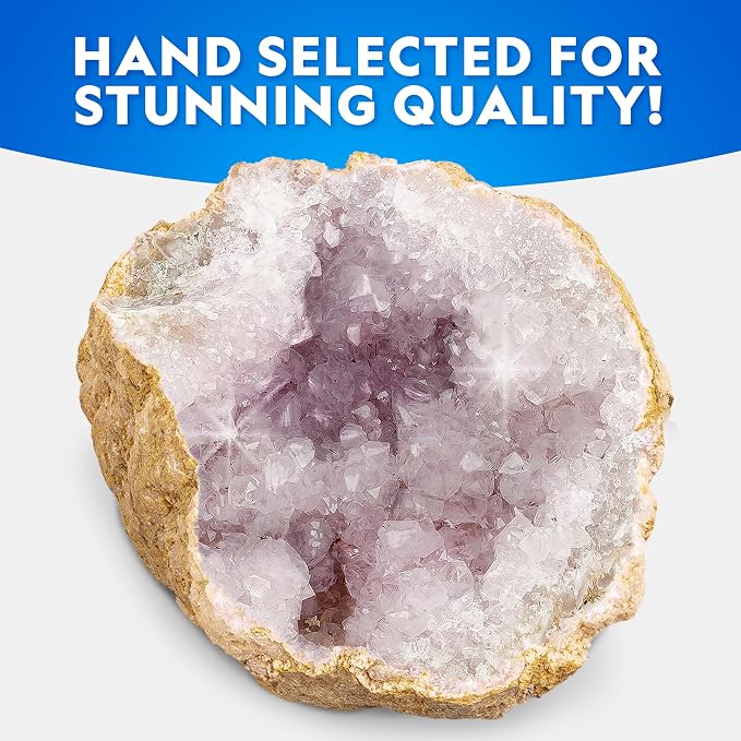 National Geographic Gigantic Geode Kit Earth Science Activity for Kids | Huge Natural Geode, Real Crystals Inside, Break-Open Activity, Rock and Mineral Science, Safety Goggles, Birthday Gift