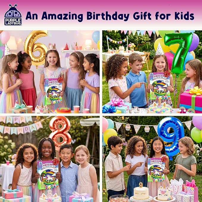 Unicorn 3D Painting Kit for Kids - DIY Wooden Painting Crafts for Kids, Unicorn Craft Set, 7 8 9 10 Year Old Girl Birthday Gifts, Girls Crafts Ages 6-8, Arts and Craft for Kid Ages 8-12