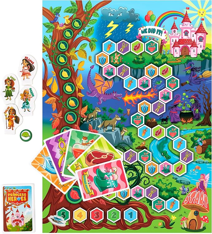 Princess Heroes Cooperative Board Game Kids Ages 4 and up, Help Princesses | Cooperative princess adventure. Kids work together to save the kingdom. Easy to learn and perfect for family fun time.