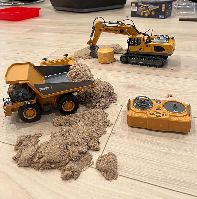 KIDMARKT Metal RC Bulldozer Toy for Kids | 9-Channel Remote Control Track-Type Tractor with Lights & Sounds, Realistic Construction Vehicle Toy for Boys Ages 3-12, Rechargeable Gift for Birthday 2026