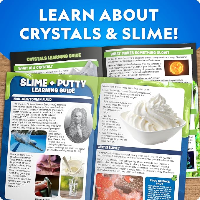 NATIONAL GEOGRAPHIC Mega Science Kit - Glow in The Dark Lab with Crystal Growing Kit, Slime Making, Glowing Putty, and More Science Experiments, Slime Kit for Boys and Girls (Amazon Exclusive) | Crystal Growing, Slime Making and Glowing Putty, Glow Sci...