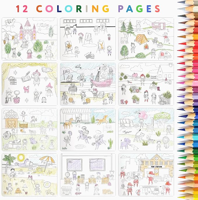 Fun Sticker Book for Toddlers 2-4 - Kids Activity Book with 500+ Stickers | 12 Beautiful Themes Entertain Boys and Girls Ages 2-4 or 4-8 While Traveling - Incl. Coloring Pages
