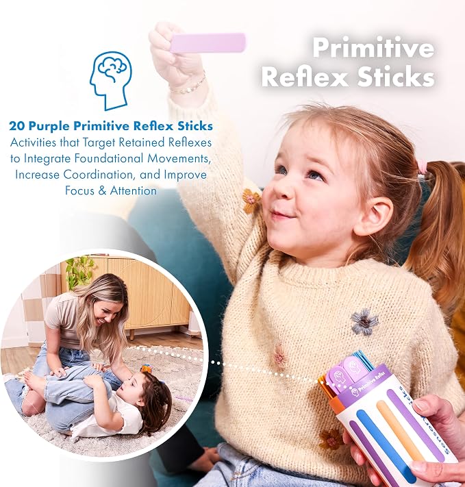 Sensory Sticks – 60 Sensory Activities, Brain Break Kit | Help Kids Relax and Refocus, Easy-to-Use, Science Backed, Occupational Therapist Approved