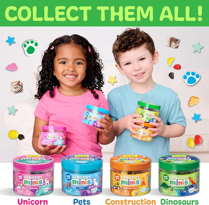 Creativity for Kids Sensory Minis Dinosaur Kit | Cloud Clay Sensory Toy for Toddlers | Squish, Scoop & Discover Dinosaur Figures | Screen Free Summer Supplies for Travel Activities (Ages 3+)