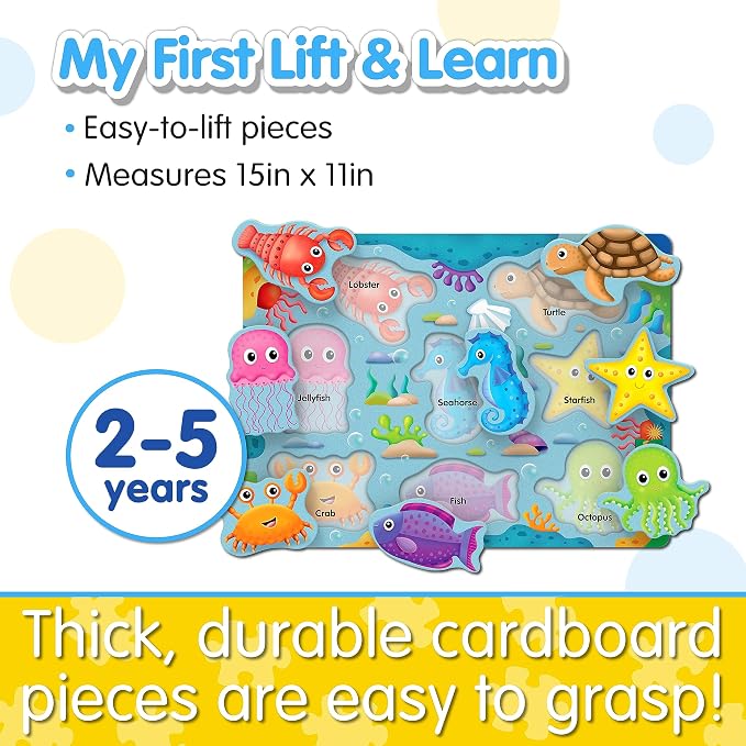 The Learning Journey: Under The Sea Lift & Learn - 26 Piece Puzzle - Ocean Friends Puzzles for Toddlers - Preschool Games & Activities for Preschool Games & Activities for Children Ages 2-5 Years