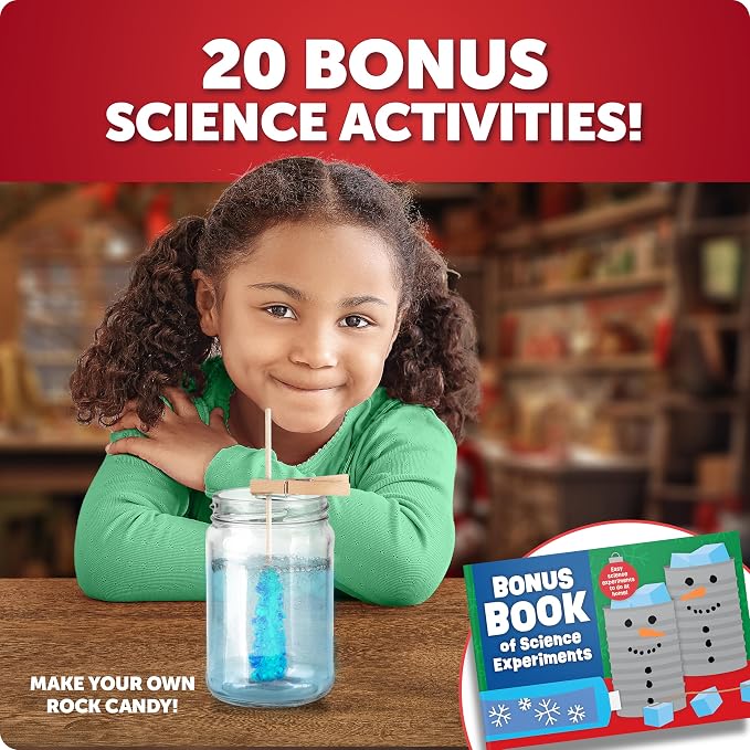 Blue Marble Santa's Christmas Science Workshop Kit for Kids Ages 8+ | 5 Holiday Science Experiments, 20 Bonus Activities, Christmas STEM Learning, Hands-On Projects, Stocking Stuffers