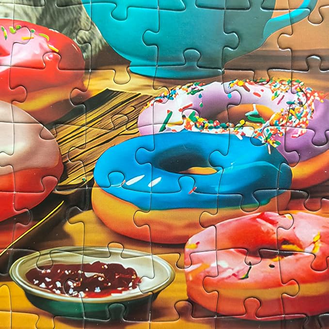 300 Piece Puzzles for Adults Kids Ages 6-8 8-12 - Kittens and Donuts | Gift for Kids