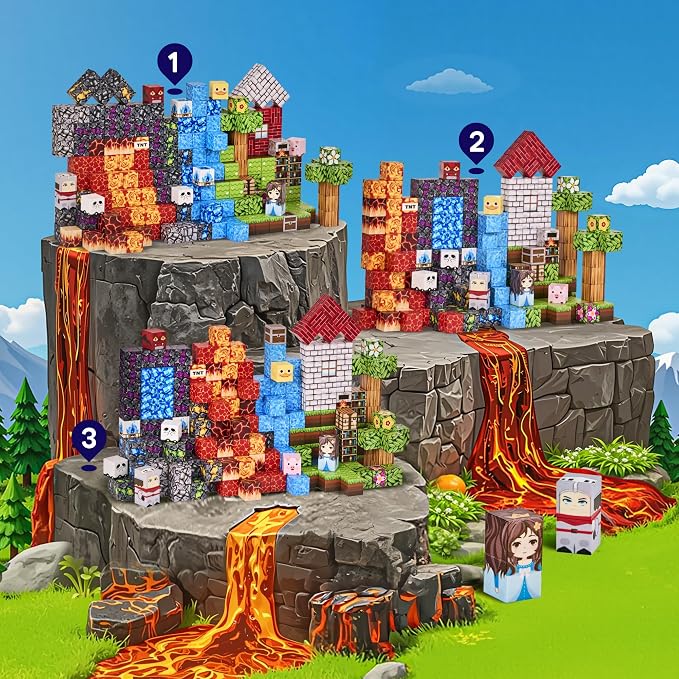 200PCS Magnetic Blocks, Magnetic Building Blocks Cubes Tiles for Kid | STEM Educational Stacking Magnets School Game Toys for Ages 3 4 5 6 7 8 9 10 11 Birthday Party Supplies Gift for Boy and Girl
