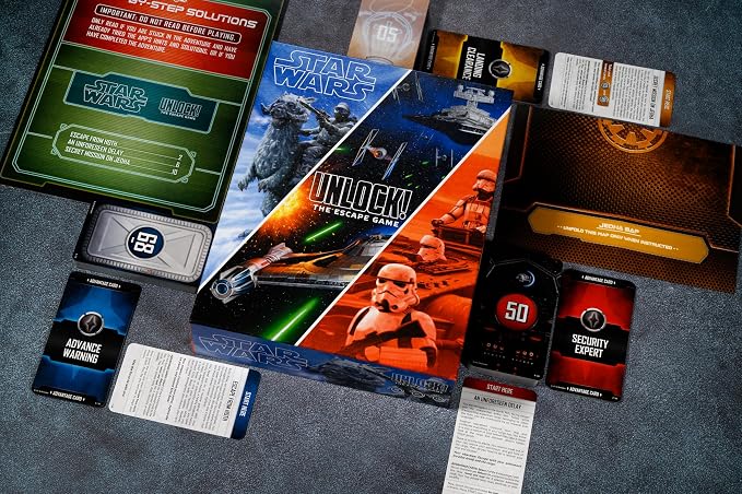 Asmodee Star Wars UNLOCK! The Escape Game - Embark on Epic Escape Room Adventures in a Galaxy Far, Far Away, Cooperative Game for Kids & Adults, Ages 10+, 1-6 Players, 1 Hour Playtime