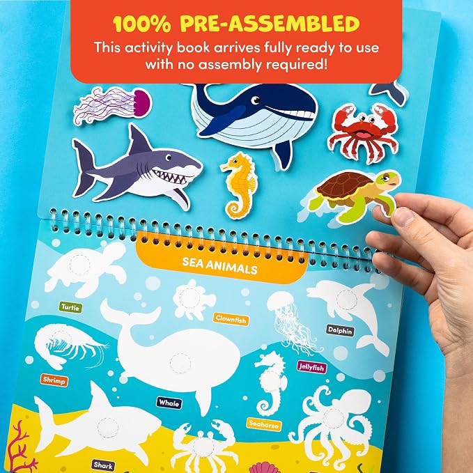 Preschool Busy Book for Toddlers 3-5, Educational Montessori Activity Toy | Preassembled & ready to use, 15 learning activities for 3-5 Year Old Kids, preschool advantage kit, kindergarten workbook