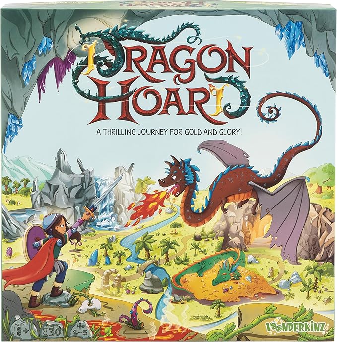 Dragon Hoard Board Game, Fantasy Adventure for Kids and Family, Fight Dragons to Win Gold, Fun and Easy Strategy, Semi-cooperative gameplay, Ideal for Family Game Nights, Ages 8+, 30 mins, 2-5 Players