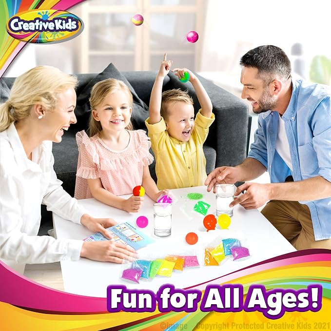 Creative Kids Make Your Own Bouncy Ball Kit - 12 Individual Packs | Make Your Own Bouncy Balls, 12 Individual Cups Perfect For Birthday Party, Gifts & STEM Events - Science Activity, Kids 6+
