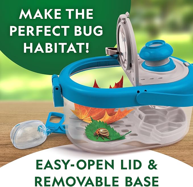 National Geographic Bug Catcher Kit and Outdoor Insect Habitat for Kids | 360-Degree Viewer, 2 Magnifying Lenses, Catching Net, Tweezers, Outdoor Exploration Toy, Insect Science, Birthday Gift
