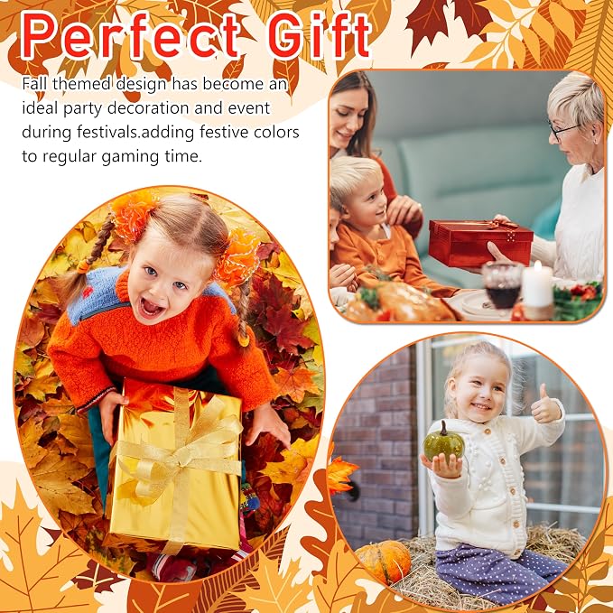 353 PCS Thanksgiving Fall Sensory Bin Fillers Fine Motor Preschool Toys | Autumn Counting Color Sorting Set, With Felt Leaves, Pom Poms, Clip, Silicone Bowls Handy Storage Box,Thanksgiving Gift