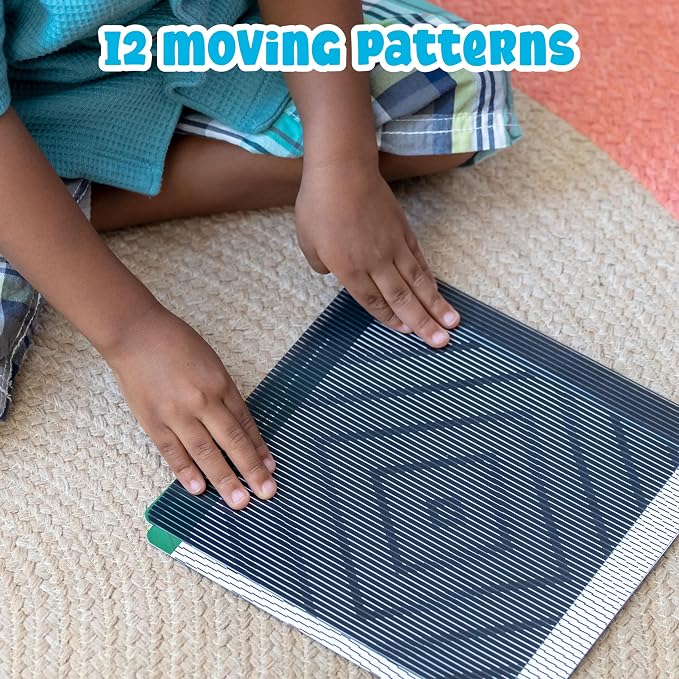 Mindful Motions Sensory Cards, Discover, 12 Dynamic Patterns and 2 Sliders | Screen-Free Visual Sensory Toys