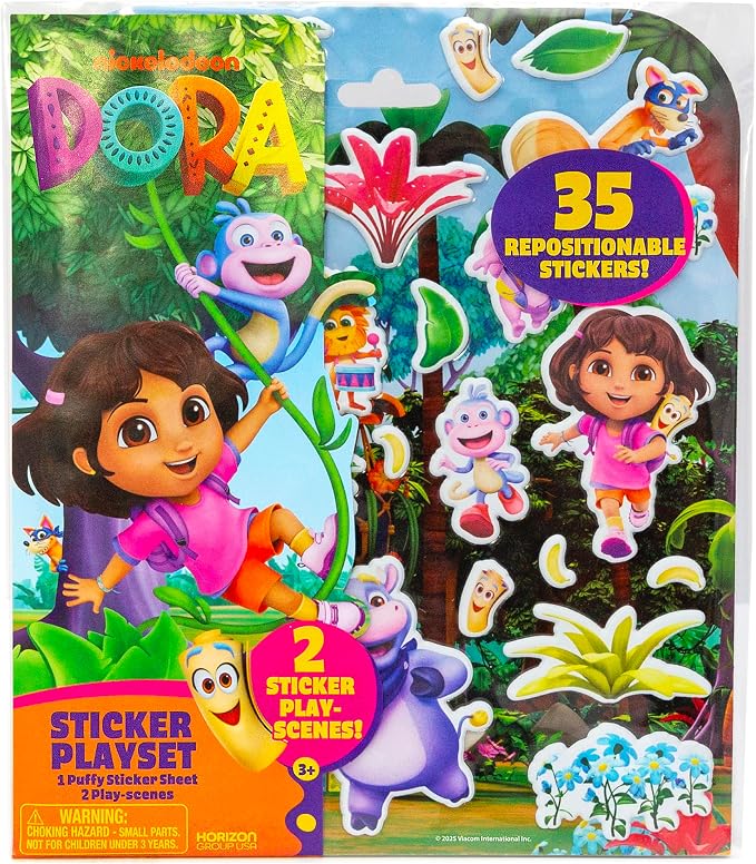 Horizon Group USA Puffy Sticker Playset for Kids, Dora