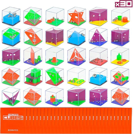 BONNYCO Brain Teaser Puzzles Cubes Kids Party Favors Pack 30. Pinata Goodie Bags Stuffers for Kids 3-5 4-8, Return Gifts for Birthday Party. Mini Puzzle Games, Classroom Prizes, Rewards Stocking | Mini Wit Games to Gift. Details Children's Birthday, Pi...