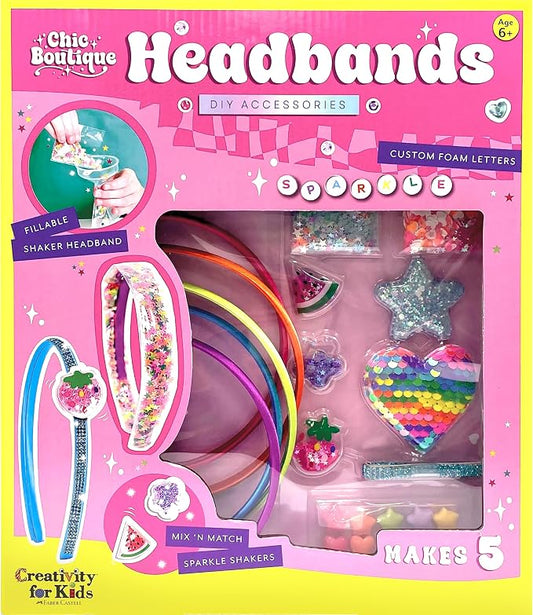 Creativity for Kids Chic Boutique: DIY Headbands Craft Kit - Create 5 Unique Designs for Girls | Summer Activities for Kids (Ages 6+)
