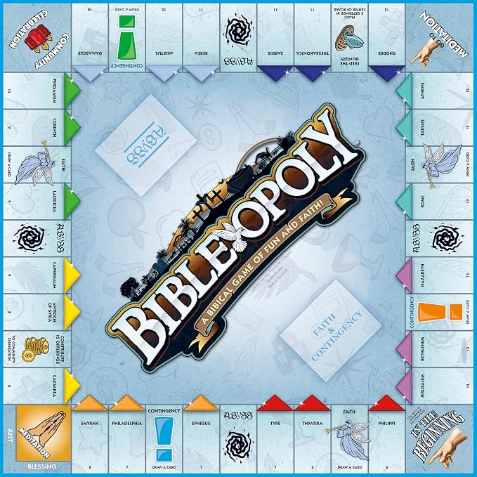 Late for The Sky Bibleopoly Family Board Game – Faith-Based Cooperative Christian Play for 2–6 Players, Ages 8+, Bible History, Build a Church for Sunday School