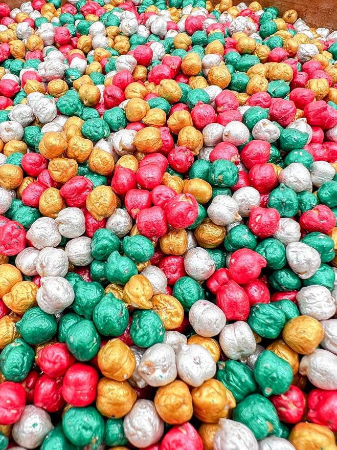 Colored Chickpeas for Sensory Play and Sensory Bins - Many Different Seasonal Colors (4 Cups, Christmas2)