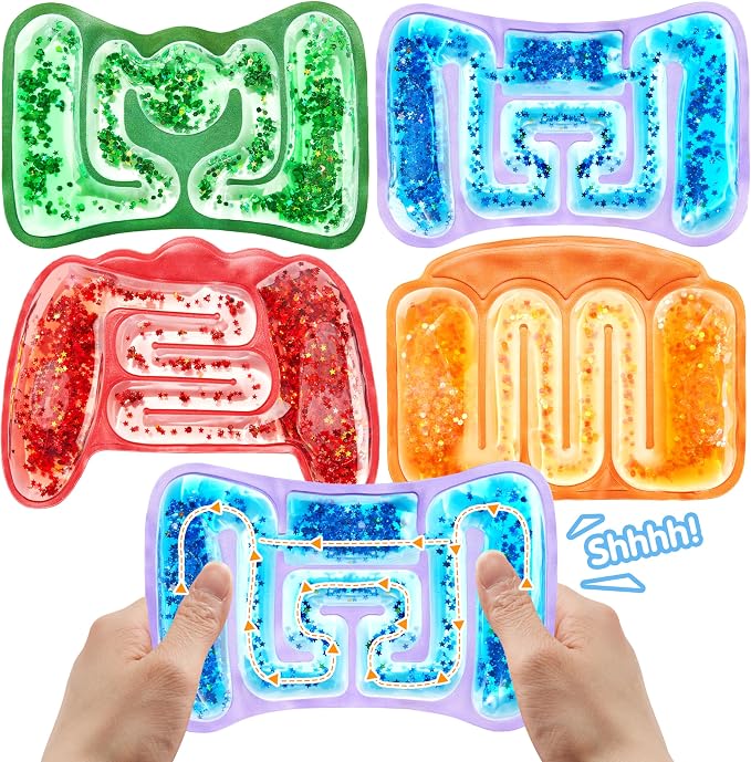 JOYIN 4 Pcs Sensory Fidget Toys for Kids, Sensory Toys for Autism ADHD Fidget Toy Tubes Stress Toys for Kids, Autism Hyperactivity, Stress Relieve, Fidgets Toy for Classroom, Easter Party Favors