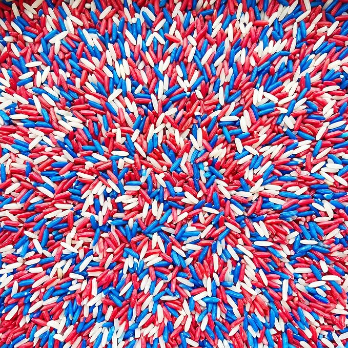 Red White and Blue Sensory Play Rice for Kids, 2 lbs – Patriotic Sensory Bin Filler for Scooping, Pouring, Sorting & Creative Play – Perfect for Sensory Tables and Fine Motor Play – Ages 3+