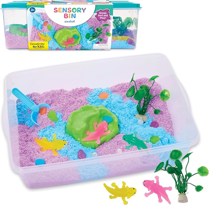 Creativity for Kids Sensory Bin: Axolotl | Hands-On Activity with Wiggly Foam, Figures & Tools | Encourages Fine Motor Skills, Creativity & Calm (Ages 3+)