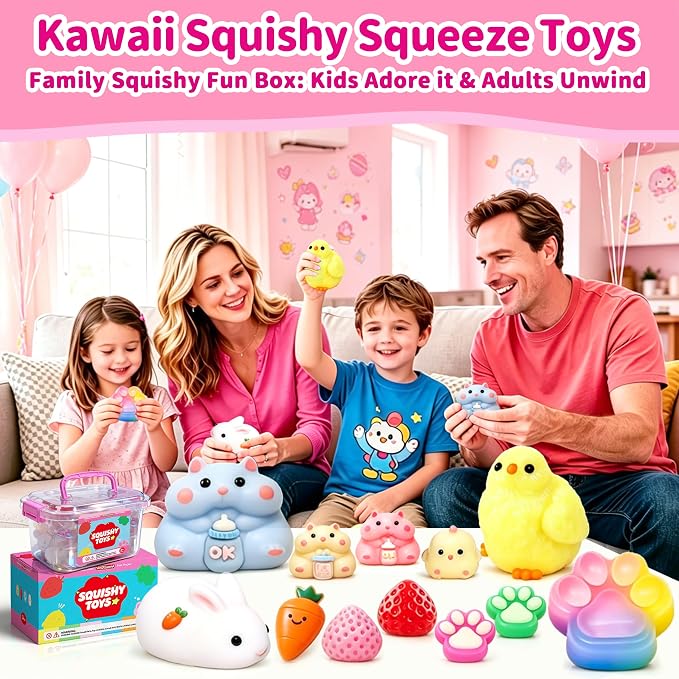 12Pack Taba Squishy Toys Kit -Squishy Fun Box- Squishy Fidget Squeeze Toys | taba Squishy Party Favors for Kids 8-12,cute Squishies Stress Relief Toys for Girls 6-8-10-12 Year Old Girls Birthday Gifts