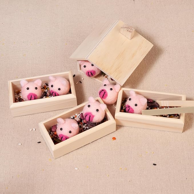 Sorting Stacking Wooden Toys for Toddlers, Montessori Pig Toy | Toddler Sensory Bin Tool Toys, Wood Farm Toy House Fine Motor Skill Early Learning Preschool Educational Gift for Kids