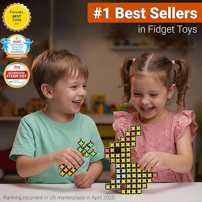 TOSY Magnet Cube 4x4 - 560 Magnets, 70 Blocks, 8 in 1 Toy: Puzzle Cube Game, Creative Building Blocks, Transformable Fidget Spinner, Infinity Cube, Magnet Tiles, UV Flashlight, Glowing STEM/STEAM Toy
