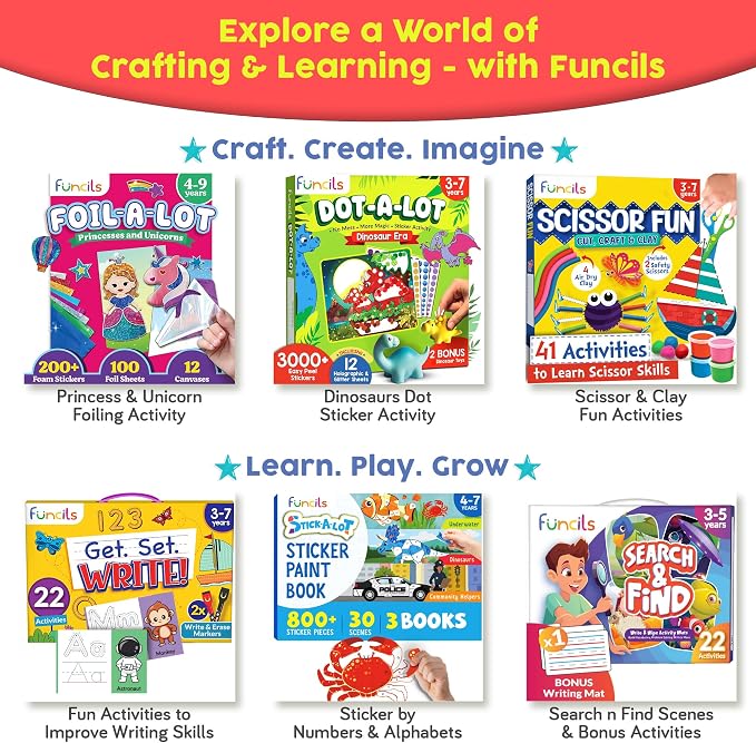 Dot Art Activity - Unicorn & Princess Sticker Kit, Toys for 3 Year Old Girl | Toddler Art & Craft Supplies for Kids, Birthday Gifts for Boys & Girls Ages 3, 4, 5, 6, 7 Year Old - Travel Toys for Airplane