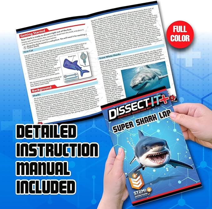 Dissect-It, Shark Dissection Kit, STEM Toys for Kids, Ages 6+ | Shark Anatomy, Examine Realistic Organs & Complete Skeleton, Then Rebuild with 2 Gel Refill Packs for STEM Learning