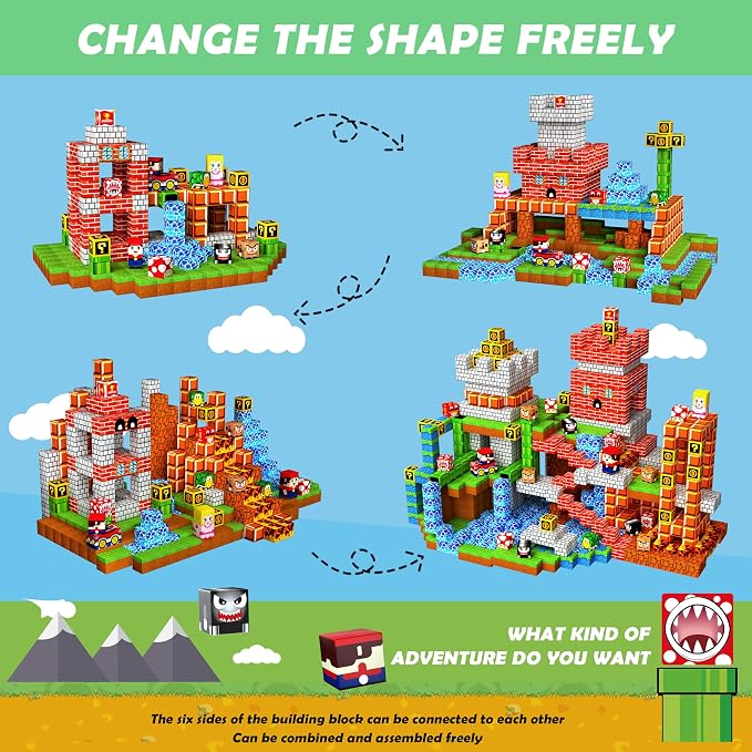Magnetic Blocks, 220PCS Magnetic Building Blocks Tiles for Kids Aged 3-10 | 3D Magnetic Building Blocks, STEM Sensory Construction Toy, Magnetic Building Game, Ideal Birthday Gift for 3-10 Year Old Kid
