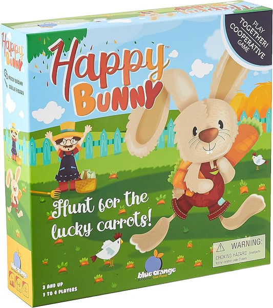 Blue Orange Tabletop Board Game, Cooperative, for Kids and Family Fun, Help The Bunny Find The Carrots, Ages 3+, Happy Bunny Games