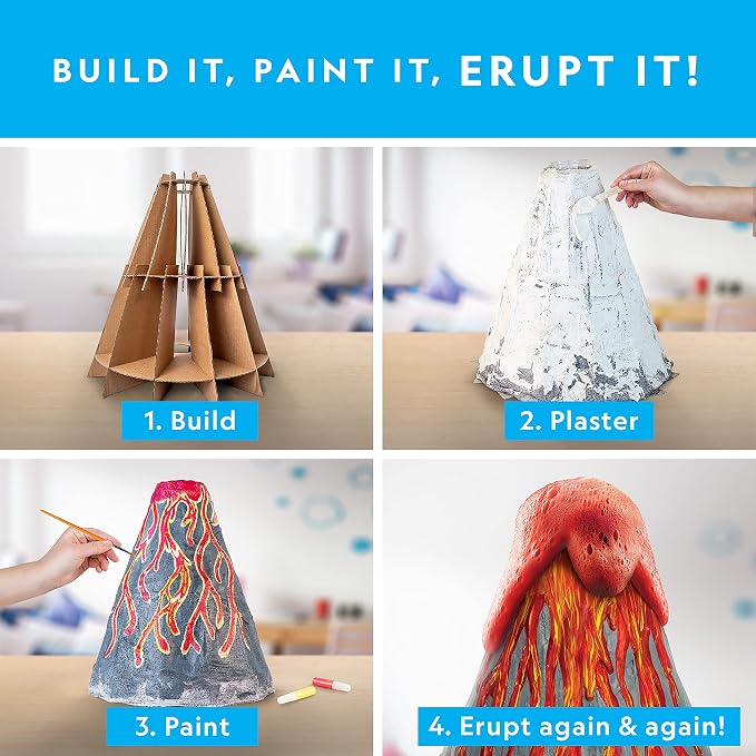 National Geographic Jumbo Volcano Science Kit for Kids Ages 8-12 | 18-Inch Giant Volcano, Multiple Eruptions, Science Experiments, Science Fair Project, Earth Science, Birthday Gift