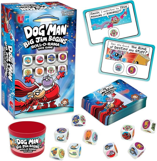 Dog Man Big Jim Begins Roll-O-Rama Dice Game, Family Game, Ages 6+