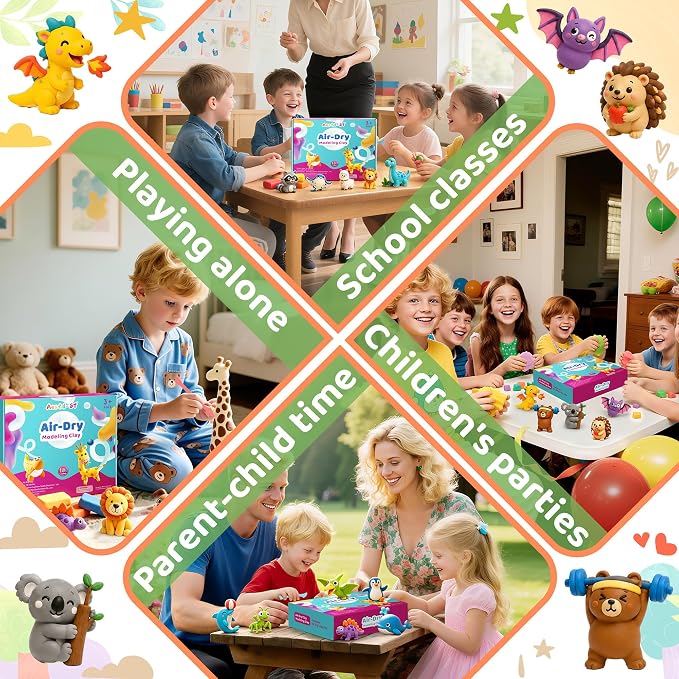 Aestd-ST Air Dry Clay 180 Colors, Modeling Clay for Kids, DIY Magic Clay | Molding Clay Kit, 4 Sculpting Tools, Resealable bags, Non-Sticky Soft, Super Light, Arts & Crafts Gift for Boys Girls Kids