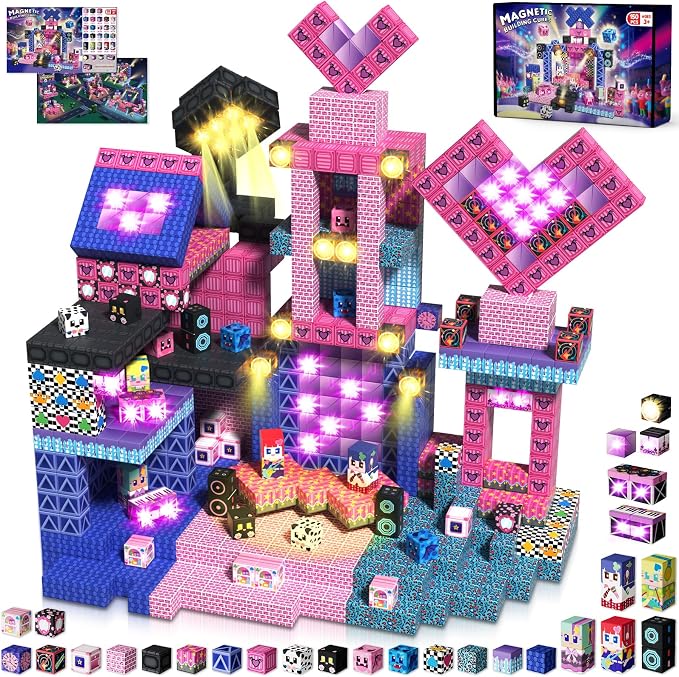 150Pcs Magnetic Blocks, Musical Band Magnetic Building Blocks, Constructions Toys for Kids Age 3 4 5 6 7 8 9 10, STEM Montessori Stacking Toy Boys & Girls Birthday Chritmas Gifts