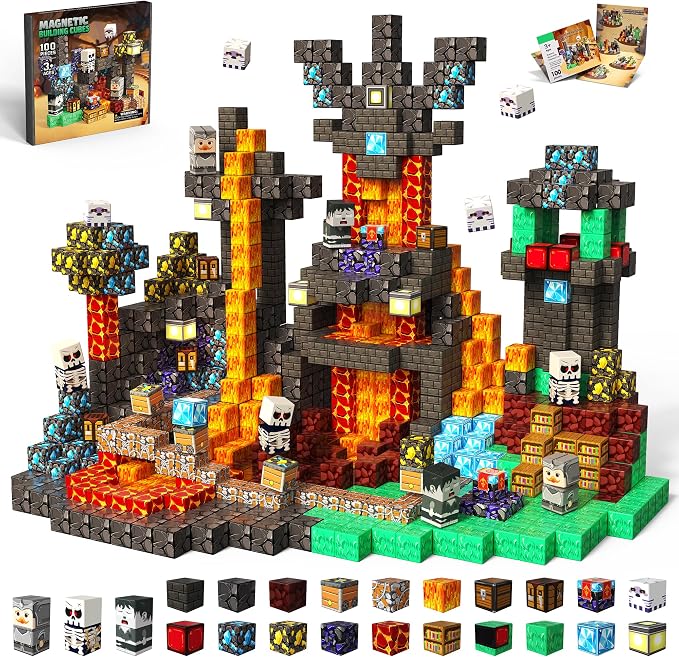 Magnetic Blocks, 100PCS Toys Building Cube Birthday Gifts for Kids | Magnetic Cubes, 0.8 inches Building Blocks, STEM Construction Toys Christmas Birthday Gifts for Kids Boys Girls