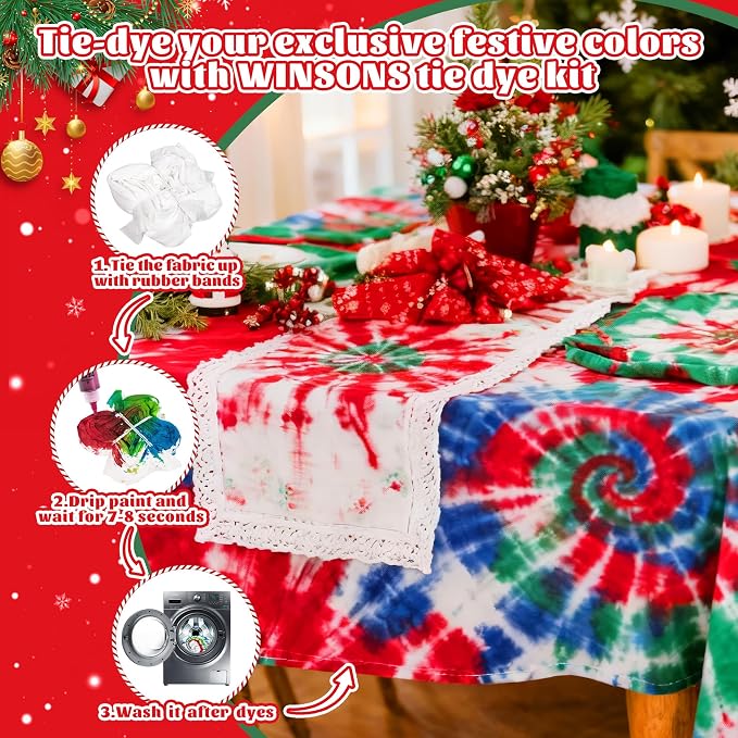 Tie Dye Kit 5 Colors Permanent Fabric Dye Art Set for Kids Adults for School, Homemade Party, Creative Groups Activities, DIY Gift | Just Add Water, Pre-Filled Dye Bottles, for School, Homemade Party, Creative Groups Activities, DIY Gift