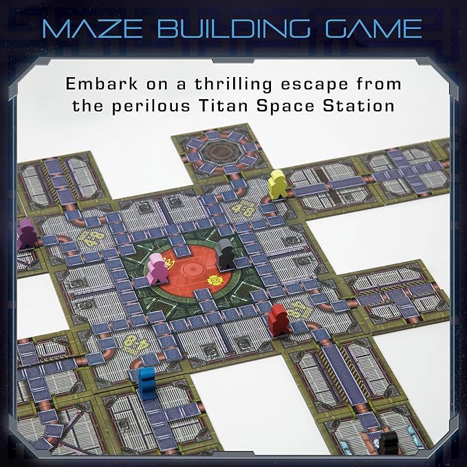 No Escape Board Game - Strategy Board Game for Adults, Family, Party - Unique Strategic Space Sabotage Traitor Maze Game with Tiles - Fun for Kids, Teenagers, Adults, 2 to 8 Players
