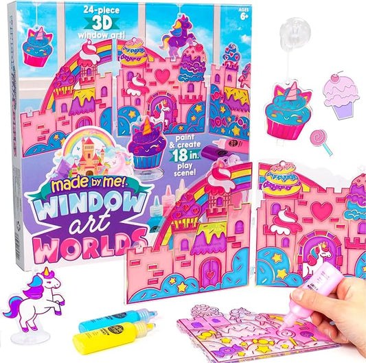 Made By Me Paint & Create Window Art Worlds Unicorn Kit – DIY Suncatcher Kit for Kids Ages 6+ – Create Your Own Suncatchers & Window Clings