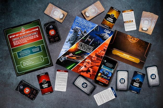 Asmodee Star Wars UNLOCK! The Escape Game - Embark on Epic Escape Room Adventures in a Galaxy Far, Far Away, Cooperative Game for Kids & Adults, Ages 10+, 1-6 Players, 1 Hour Playtime
