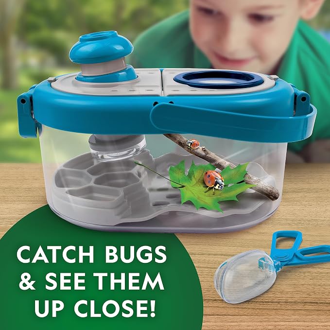 National Geographic Butterfly Growing and Bug Catcher Kit for Kids | Butterfly Habitat, Voucher for 5 Caterpillars, Magnified Bug Habitat, Catching Tools, Metamorphosis Science, Outdoor Learning