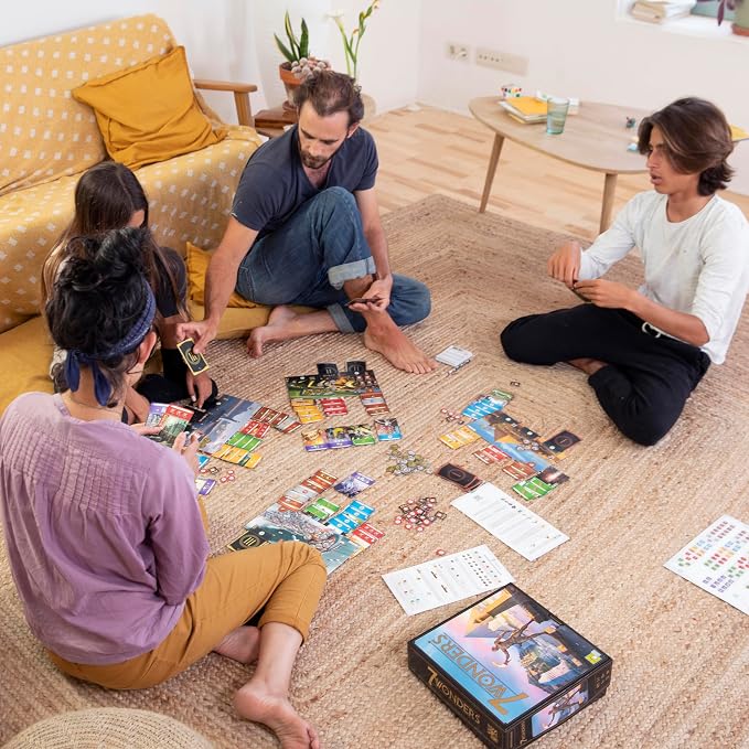 Asmodee 7 Wonders Board Game (New Edition) - Lead Your Civilization to Prosperity, Strategy Game for Kids and Adults, Ages 10+, 3-7 Players, 30 Minute Playtime | Lead your civilization through three Ages and build one of history's greatest wonders. Age...