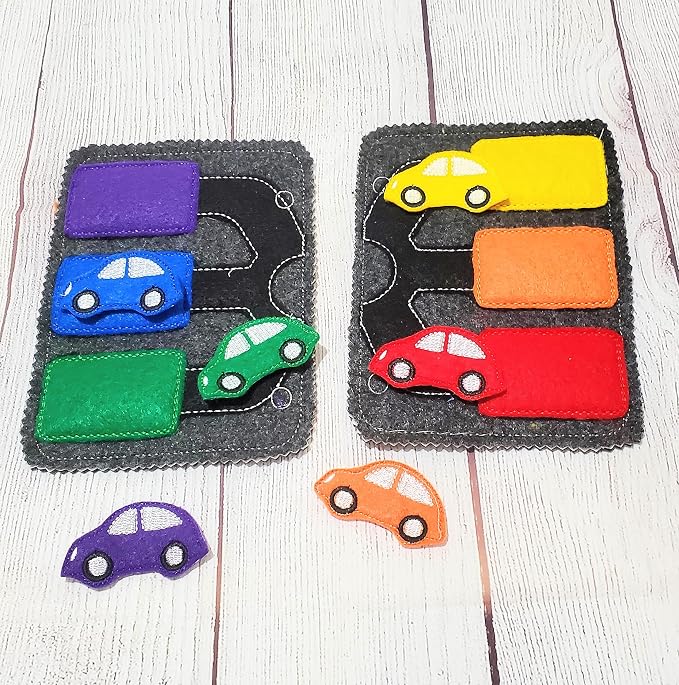 Colored Car Quiet Book for Toddlers -Learning Colors Car Game - Game for Church - Children Developing Imagination - - 227