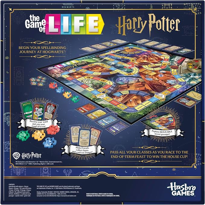 The Game of Life Harry Potter Edition Board Game | Fun Family Games for Kids, Teens, and Adults | 2 to 4 Players | Ages 8+