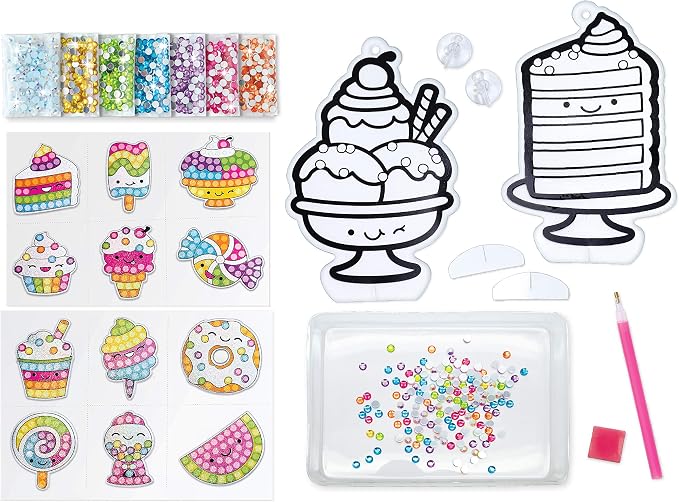 Creativity for Kids Big Gem Diamond Painting Kit: Sweets Stickers and Suncatchers - Diamond Art for Kids, DIY Stickers and Suncatcher Kit for Girls (Ages 6+)